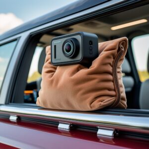 Leonardo_Phoenix_10_A_vehicle_camera_is_positioned_on_a_bean_b_0 Vehicle Camera Bean Bag — Window & Roof Rail Support